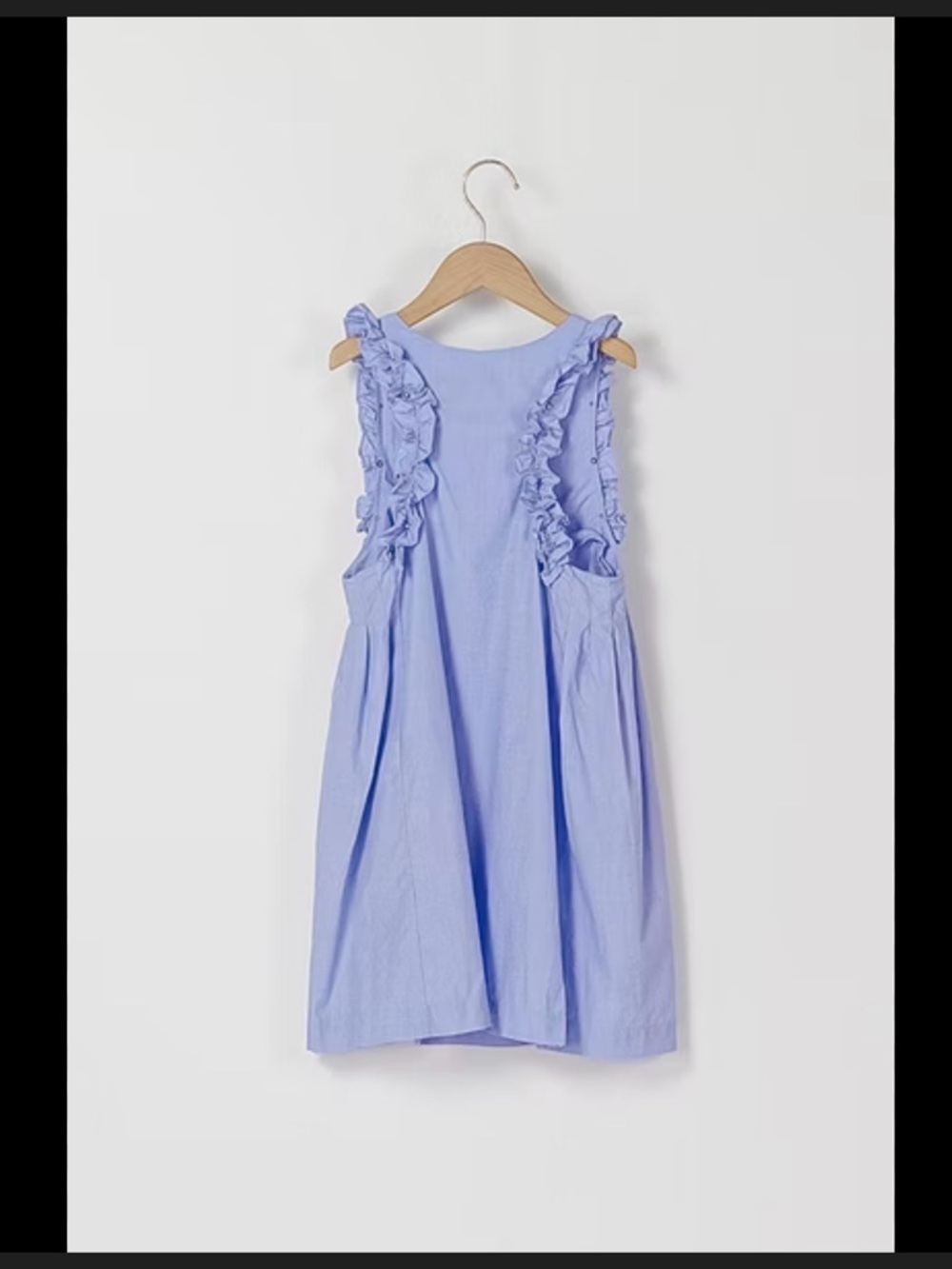 Zara Light Blue Ruffle-Trim Sleeveless Dress size 8